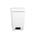 Lar Plastics Step-On Trash Can, 13 Gal, White (WH) ST.13 WH